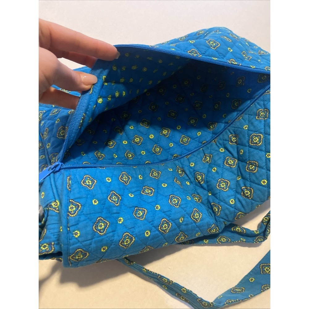 Victoria Hill Quilted Diaper Overnight Tote Large Travel Bag Cotton Blue Paisley - Picture 5 of 16